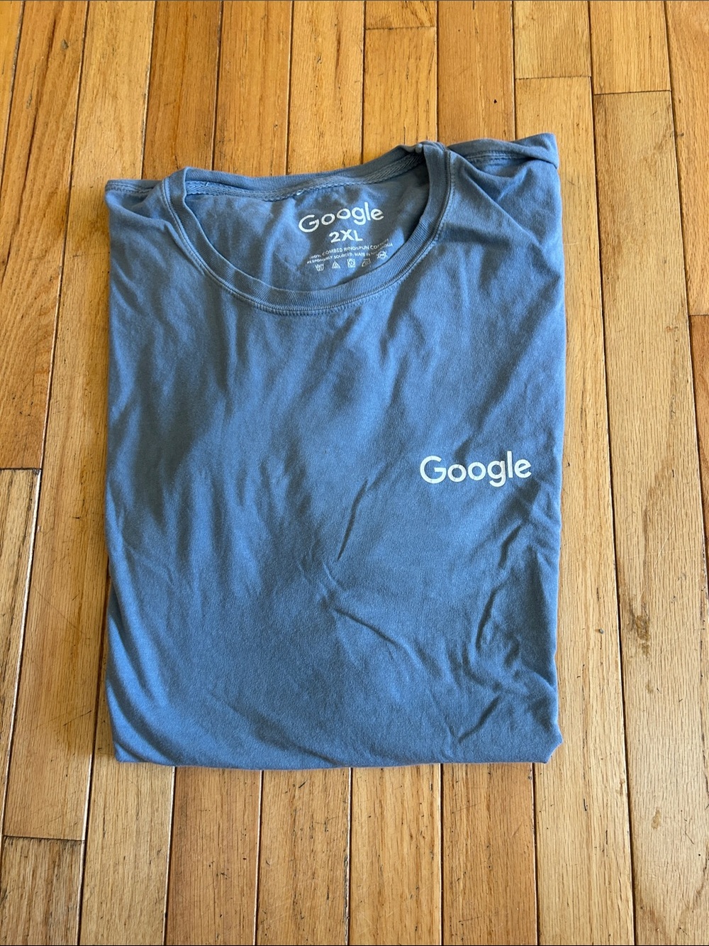 Google Men’s Crewneck T-Shirt — gorgeous Slate Blue. Size 2XL. 100% cotton